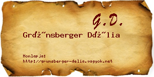 Grünsberger Délia névjegykártya